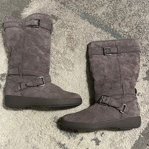 Coach Thelma Taupe Suede Boots